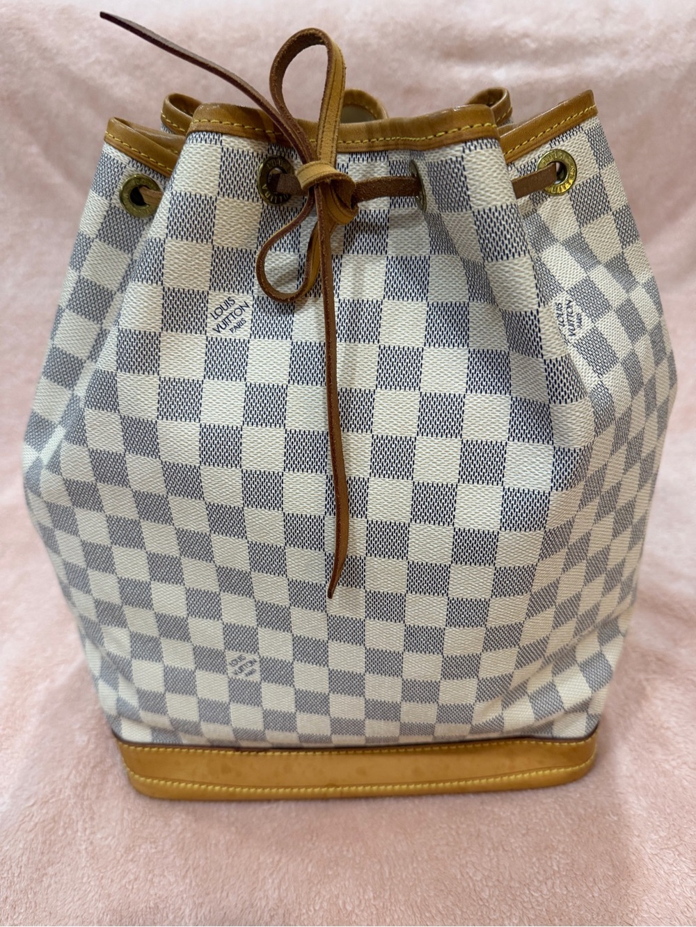 Louis Vuitton Damier Azur Noe GM Discontinued Bucket Bag Rare